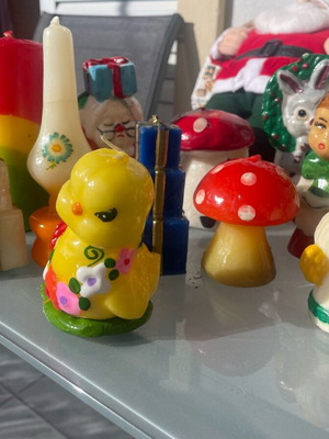 Vintage ρετρό επιτραπέζια χριστουγεννιάτικα κεριά καινούργια, σετ 11 τεμαχίων