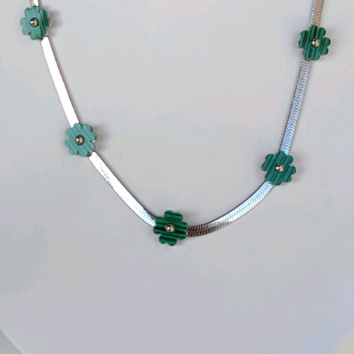 Steel necklace new, gold and silver color