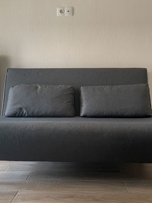 Two-seater sofa bed dark gray, like new