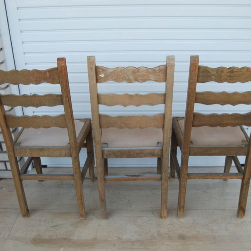 Wooden chairs, set of 3