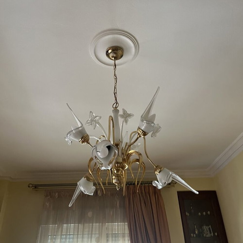 Ceiling lights like new, set of 2 with gold details