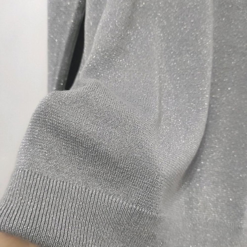 Silver thin long-sleeve blouse small new with tag