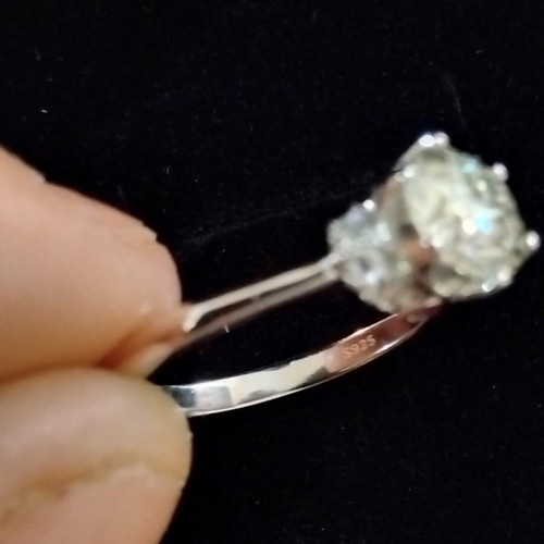 Moissanite ring 1ct with zirconia stones, size 5, new silver
