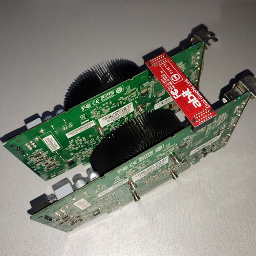 Geforce 8600GTS SLI 2 x 256MB graphics cards used with flexible connector