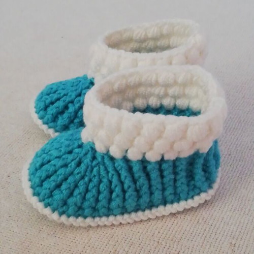 Baby shoes handmade knitted, sole length 12 cm, new