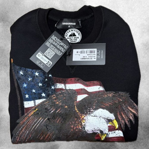 Dsquared2 sweatshirt new with eagle and flag design