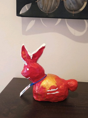 Ceramic Easter Bunny Handmade Gold Easter Ioan Art new