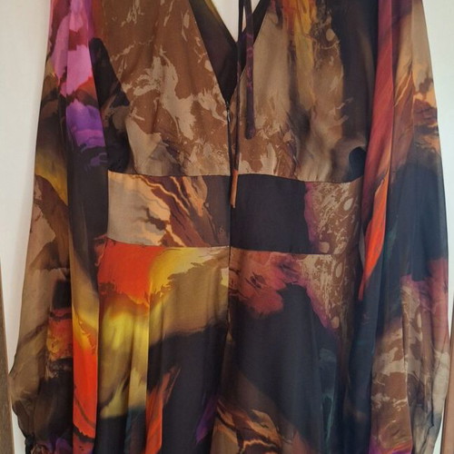 Maestri silk dress size M with colorful details new