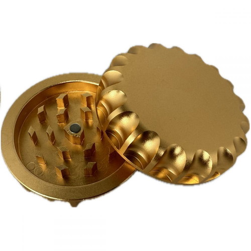 Metallic magnetic grinder gold 60x28mm new