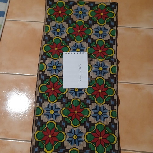 Handmade embroidered rug like new