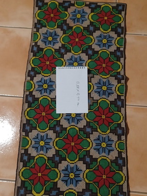 Handmade embroidered rug like new