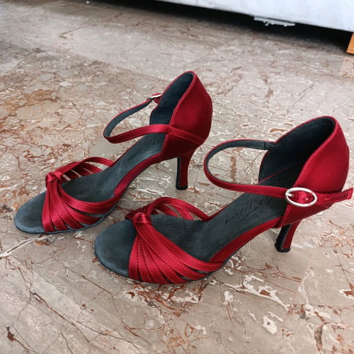 Rosso Latino Latin dance women's sandals used, size 36, red