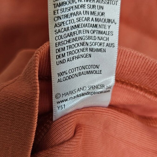 Marks and Spencer Basic Cotton T-shirt, coral color