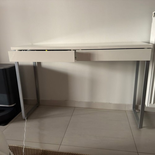 IKEA BESTÅ BURS desk console, white high-gloss