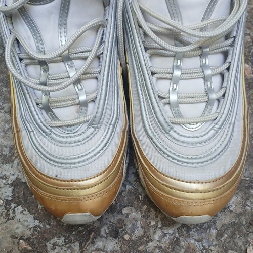 Nike Air Max 97 sneakers used, size 38, white and gold