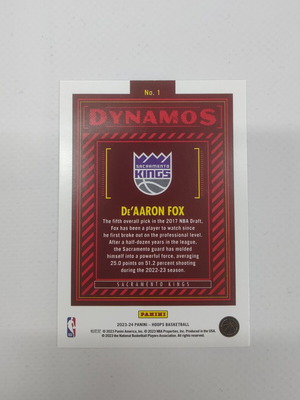 2023-24 Panini-NBA Hoops Basketball De'Aaron Fox Dynamos #1