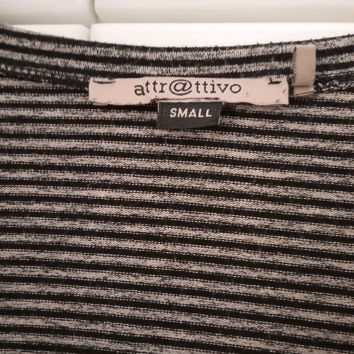 Attrattivo long-sleeve blouse like new, black and gray, size S
