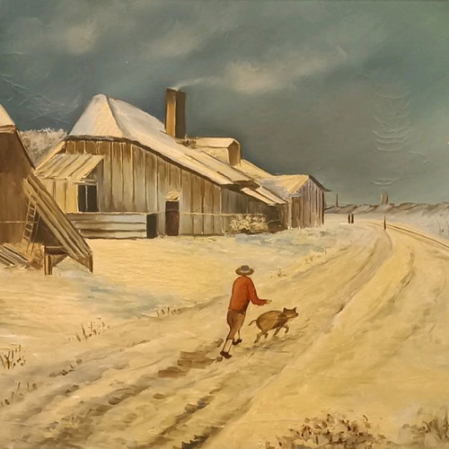 Vintage painting used with golden frame