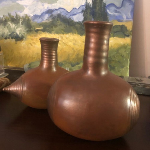 Vases by ceramist Panaretos like new, set of 2 pieces