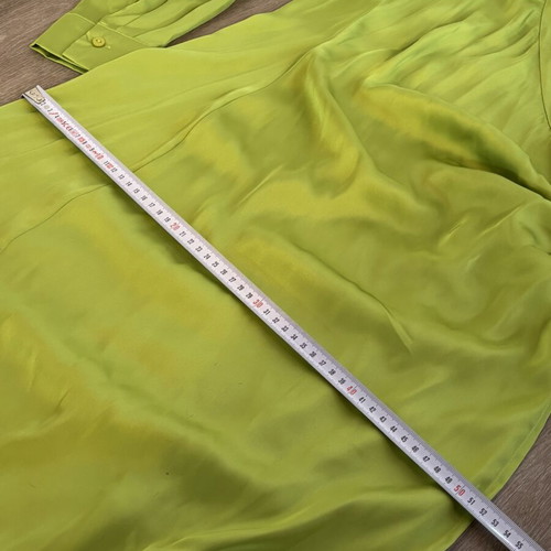 Stradivarius satin wrap-style midi dress bright green size L like new