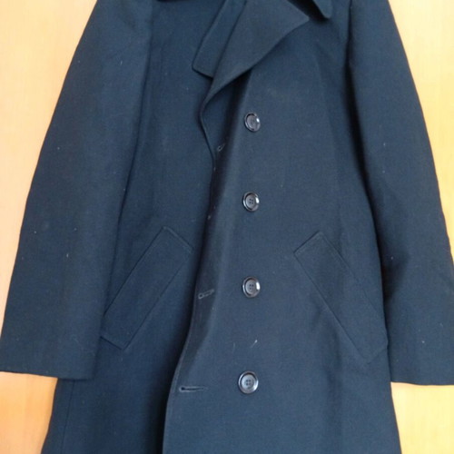 Wool trench coat long like new, size 52, black
