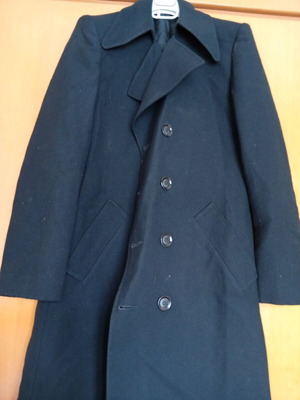 Wool trench coat long like new, size 52, black