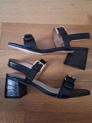 La Redoute Collections Croco Pattern Sandals New Size 40 Black Gold