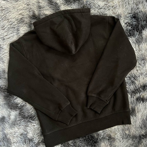 Stussy hoodie used, black with orange flames, size M