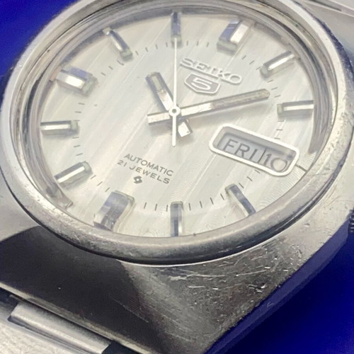 Seiko 5 Automatic 6319-7000 used, silver dial, stainless steel