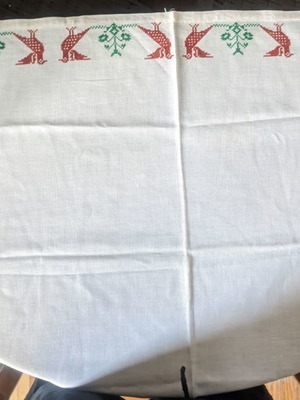 Table linens used with handmade embroidery, set of 2 pieces