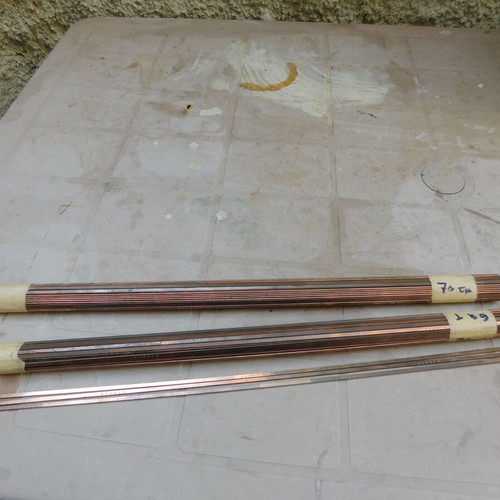 Harris 0 Copper Soldering Rods pack of 10 like new, flat hard solder