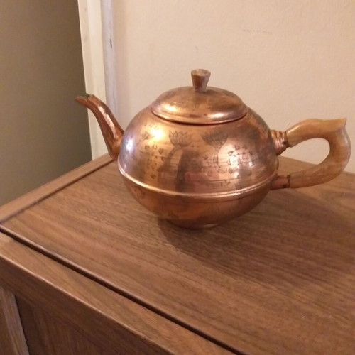 Vintage teapot 70s collectible like new with decorations