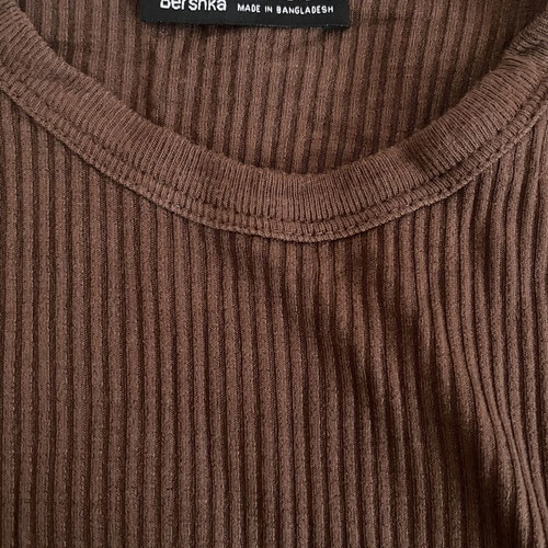 Bershka brown mini dress like new, ribbed fabric, size XXS-XS