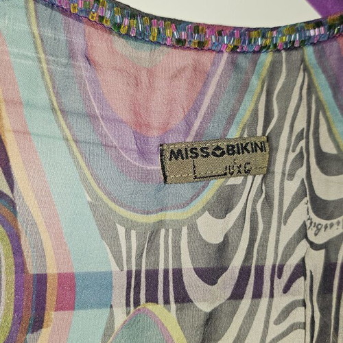 Miss Bikini silk caftan like new, multicolor, beachwear