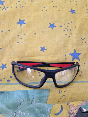 Work glasses new, black with transparent lenses