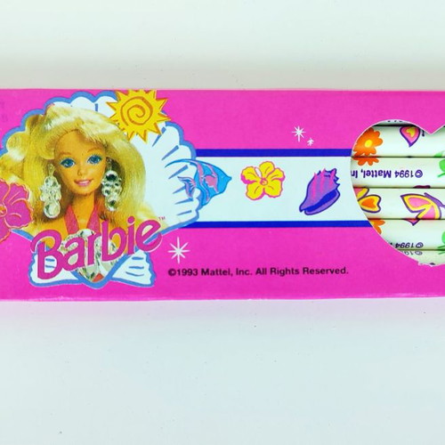 Barbie 6 collectible pencils used, 1993 Mattel