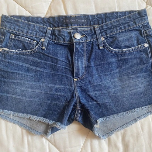 Juicy Couture Vintage Denim Shorts Mid Rise Frayed Hem Size S