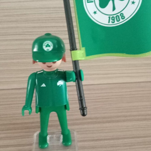 Playmobil Panathinaikos Football Fan Figure like new