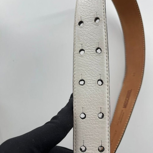 Moschino White Leather Logo Belt Size 40 like new