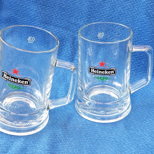 Heineken 0.5l glasses used, set of 2 pieces