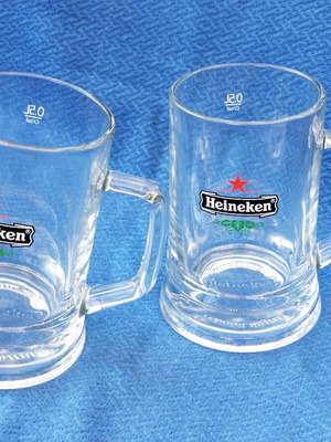 Ποτήρια Heineken 0,5l μεταχειρισμένα, σετ 2 τεμαχίων