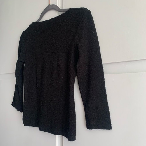Aniye By Distressed 90s V-Neck Blouse With Safety Pins Like New, Black, Size M