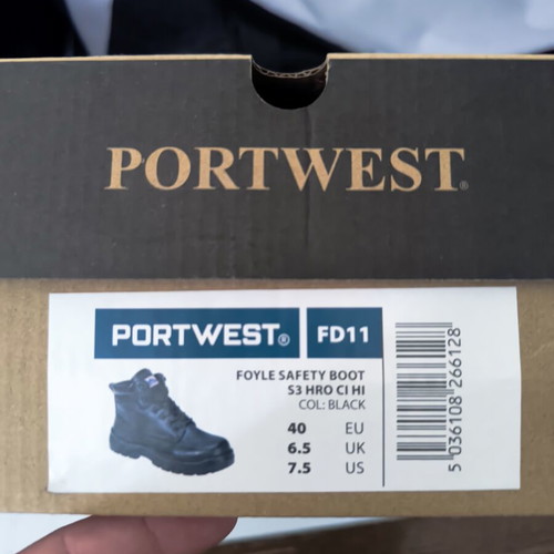 Portwest FD11 Foyle Safety Boots size 40 new black
