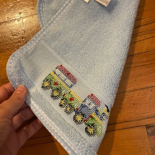 Children's bib hand-embroidered, 100% cotton, new