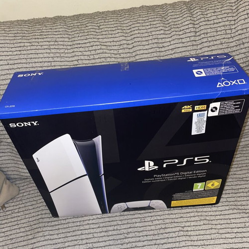 PlayStation 5 Digital Slim Edition like new with 2 white controllers and Fortnite controller