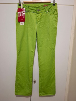 Miss Sixty Y2K Flared Pants New Old Stock Lime Green Size 28