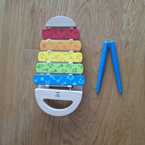 Hape Early Melodies wooden xylophone Rainbow, like new