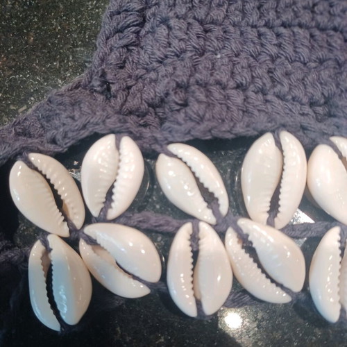 Knitted swimsuit like new, size Small, black with shells