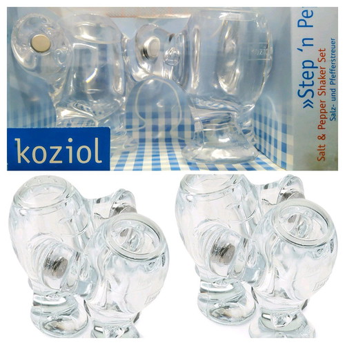 Step 'n Pep Salt and Pepper Shaker Set by Koziol Germany new