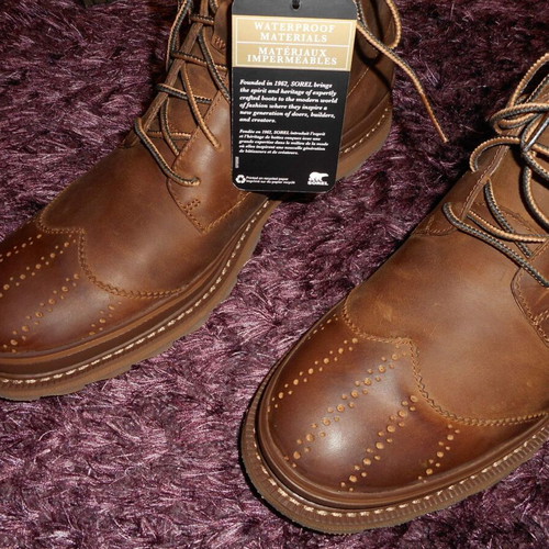 Sorel Madson Wingtip Boot brown casual shoe new, size 43